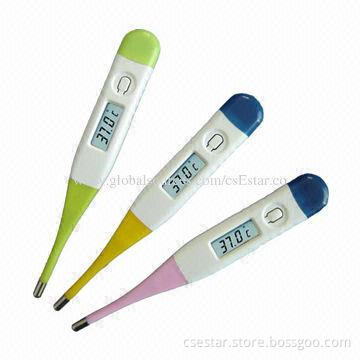 Flexible Tip Digital Clinical Thermometers for Many Colors Waterproof, 0.15mW Power
